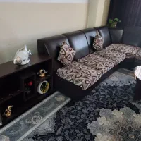 مبلمان ۷ نفره چرمی ،ناهارخوری ۶ نفره چوب و شیشه|مبلمان خانگی و میز عسلی|ساوه, |دیوار