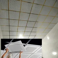 سقف کاذب کناف تایل 60*60 پی وی سی کمپارس سوراخدار|خدمات پیشه و مهارت|علی‌آباد کتول, |دیوار