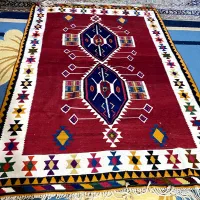 گلیم دستباف عشایر با رنگ طبیعی|گلیم، جاجیم، گبه|بندر کنگان, |دیوار