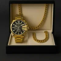 ست ساعت دستبند گردنبند مردانه