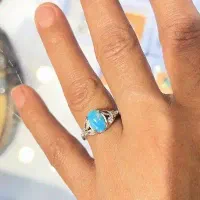 انگشتر نقره با نگین فیروزه