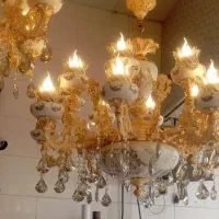 لوستر کریستال شاخه دوگل|لوستر و چراغ آویز|زابل, |دیوار