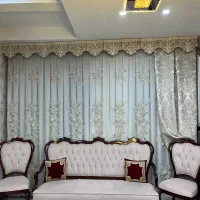 پرده فلت با آستری کار شده و کتیبه