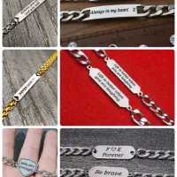 هفت مدل دستبند تمام استیل با حک دل.خواه شما