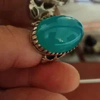 انگشتر نقره عقیق آبی خوشرنگ