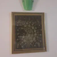 تابلو ترمه اصل آنتیک قدیمی|کلکسیون اشیاء عتیقه|اصفهان, آبشار|دیوار