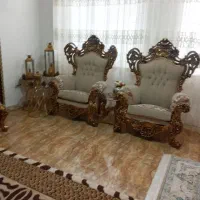 مبل سلطنتی ۹ نفره نسکافه ای رنگ کلاف بزرگ|مبلمان خانگی و میز عسلی|کرمانشاه, |دیوار