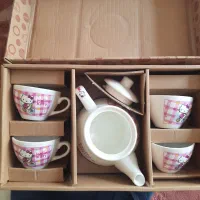 قوری چای عروسکی با فنجان قهوه تزئینی دکوری فانتزی