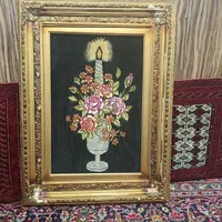 تابلو فرش تبریز 50تا 60رج گل ابریشم و‌چله ابریشم|تابلو فرش|تهران, بلورسازی|دیوار