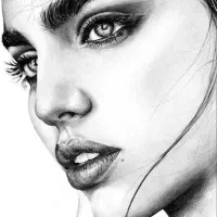 طراحی چهره سیاه قلم هایپر رئال