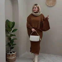 مانتو ست بافت خفاشی ویژه پاییز