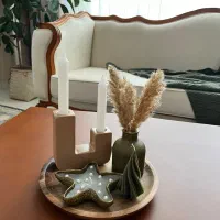 دکوری سنگ مصنوعی و شمع