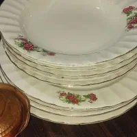 ظروف چینی گل سرخ عتیقه