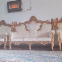 مبلمان سلطنتی ۷نفره بهمراه ۳عدد میز عسلی|مبلمان خانگی و میز عسلی|شوش, |دیوار