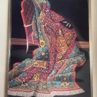 تابلو مخمل و رنگ روغن همرا با قاب