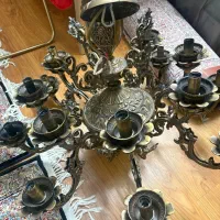 دو عدد لوستر برنز ۱۶و۱۲شاخه