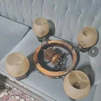 لوستر ترکیبی چوب و فلز