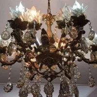 دو عدد لوستر 12 شعله تمام برنج