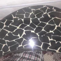 مبل ال مخمل چرم ۷نفره با بلشت