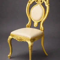 صندلی پلیمر مدل فیلا ابکاری رنگ/طلایی تالار