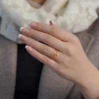 انگشتر طلا 18 عیار زنانه بینهایت دوبل