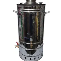 سماور هیئتی گازی بشکه ای صنعتی تمام استیل بزرگ نو