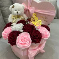 باکس گل های روبانی با عروسک|اسباببازی|اردبیل, |دیوار