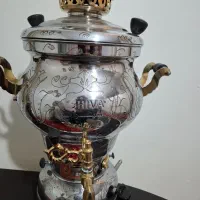 سماور گازی استیل طرح طلایی|سماور، چای‌ساز، قهوه‌ساز|محمدشهر, شهرک پیام (مهرالبرز)|دیوار