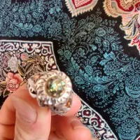 انگشتر موزونایت با سیترین های ریز