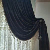 والان پرده مخمل قهوه ای تیره ترک