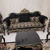 مبل سلطنتی ۹نفره چراغان با جلومبلی وعسلی تمام راش|مبلمان خانگی و میز عسلی|بهارستان, |دیوار