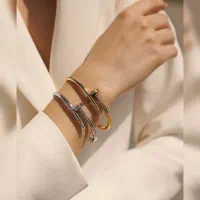 بنگل میخ رنگ ثابت طلایی و نقره ای|زیورآلات و اکسسوری|ساری, |دیوار