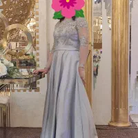 پیراهن مجلسی سایز۳۸و ۴۰ و ۴۲رنگ طوسی نقره ای