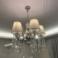 ست ۴ تکه لوستر و آباژور استیل