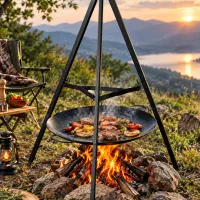 منقل مسافرتی با ساج گرانیتی و پایه مثلثی