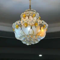 لوستر کریستالی طلایی