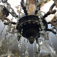 لوستر ۶ شاخه ۱۲ شعله برنجی سنگین|لوستر و چراغ آویز|تهران, قصر فیروزه ۲|دیوار