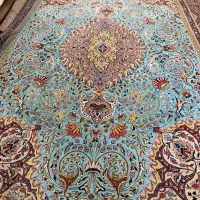 (فرش حق زاده)فرش۱۲متری۴۰رج تبریز رنگ خاص قیروزه ای|فرش|تبریز, |دیوار