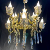 برنز رستمی .لوستر ۸شاخه ۱۶ شعل.ه برنز|لوستر و چراغ آویز|نظرآباد, نظرآباد|دیوار