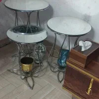 میز سه تیکه. آینه آیی  پایه ها نقره ایی|مبلمان خانگی و میز عسلی|تهران, شهرک شریعتی|دیوار