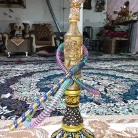 قلیون ننو با تمام وسایل با تنه چوبی رخ دار|کلکسیون و سرگرمی|خمین, |دیوار