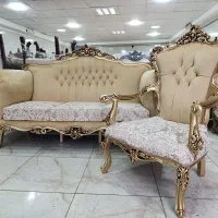 مبل سلطنتی 9نفری  ((طرح پروانه))  همراه بامیز عسلی