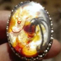 انگشتر عقیق خطی با ذکر یاعباس ( ع )