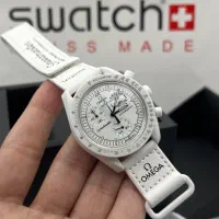 ساعت امگا سواچ سفید صفحه سرامیک