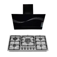 ست گاز و هود استیل و شیشه ای