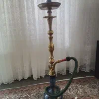 قلیان برنزی باشیشه قدیمی|کلکسیون اشیاء عتیقه|اردبیل, |دیوار