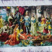 تابلو فرش دست بافت طرح تاجگذاری.