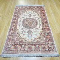 فرش تمام ابریشم قم دست بافت