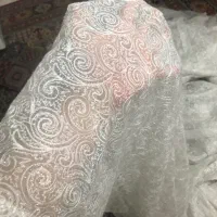 پرده حریر طرح دار