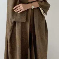 مانتو ژاکارد پنبه، فری سایز، مناسب ۴ فصل،رنگ موکا،|لباس|جوانرود, |دیوار